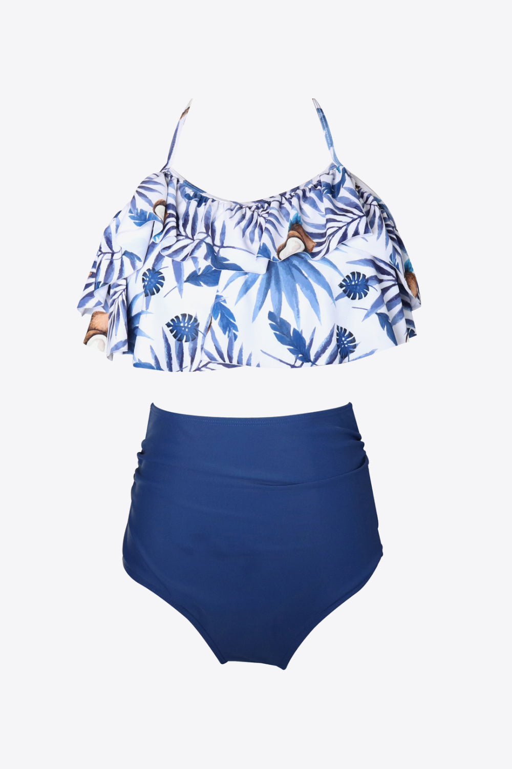 Girls Printed Layered Halter Neck Two-Piece Swim Set