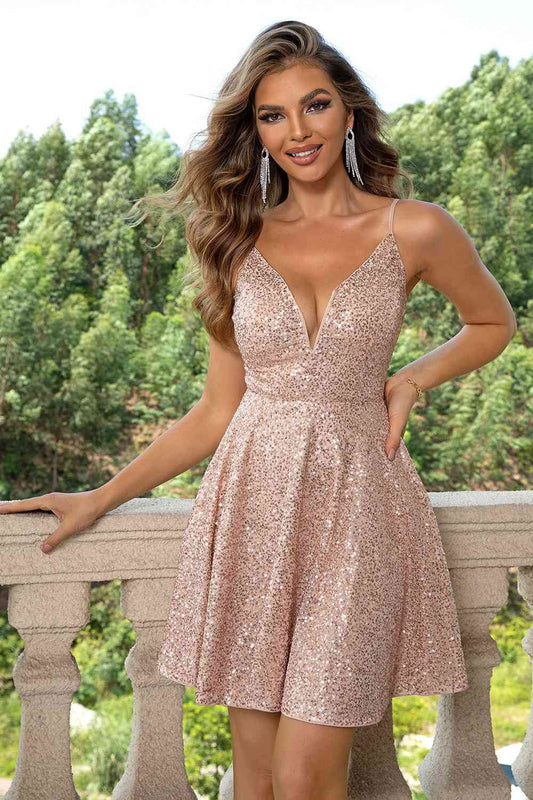 Sequin Spaghetti Strap Dress (2 Variants)