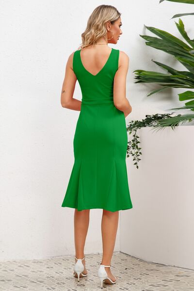 Wide Strap Wrap Fishtail Dress (4 Variants)