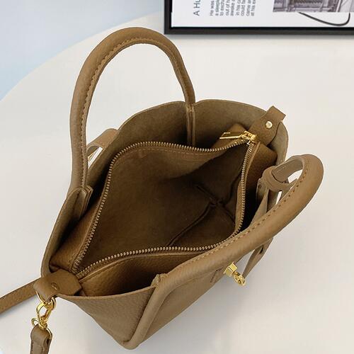 Golden Ticket Camel Colored PU Leather Crossbody Bag