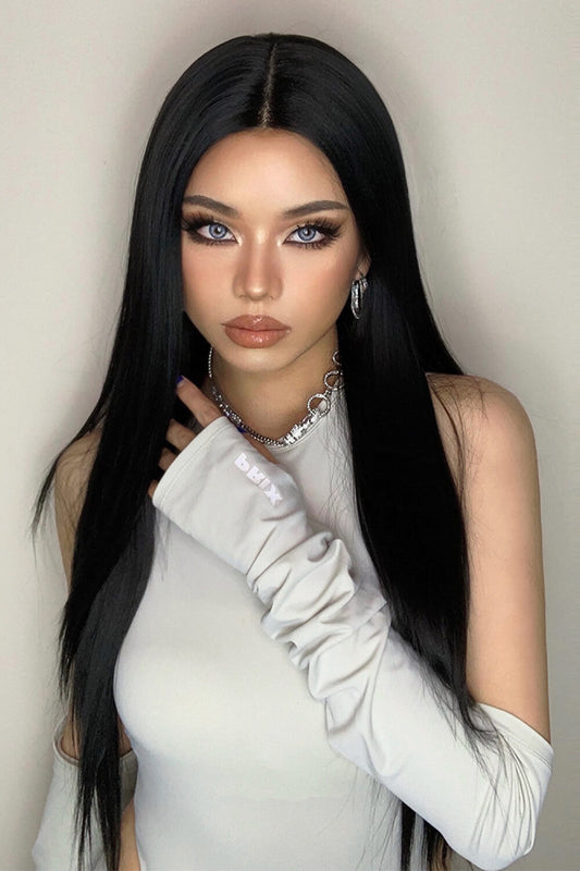 26" Long Lace Front Straight Synthetic Wigs