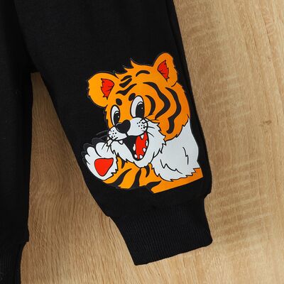 Boys Tiger Long Sleeve Hoodie and Sweat Pants Set