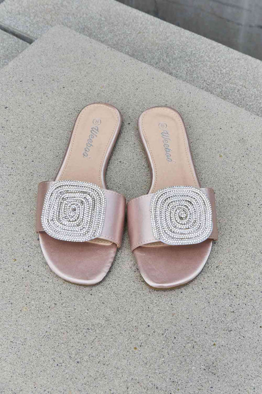 Rhinestone Rose Slide Sandal