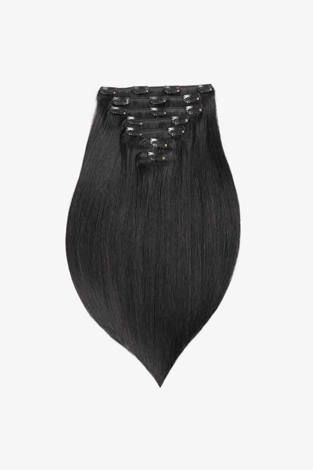 18" Clip-In Straight Indian Human Hair Extensions