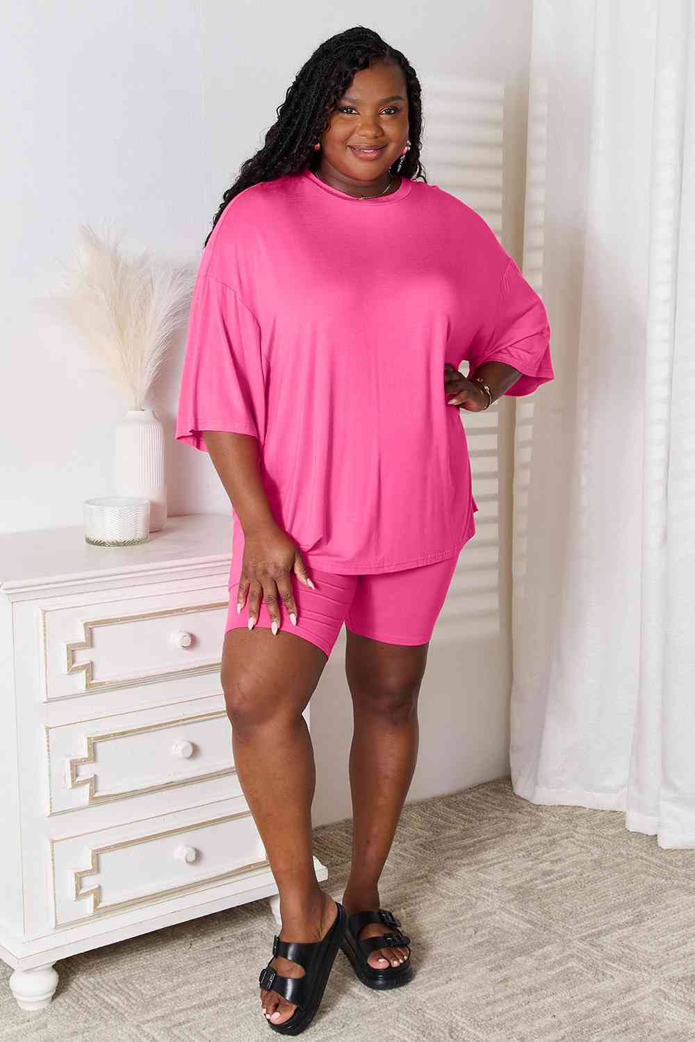 Soft Rayon 3/4 Sleeve Top & Shorts Set (Regular/Full Sizes) (9 Variants)