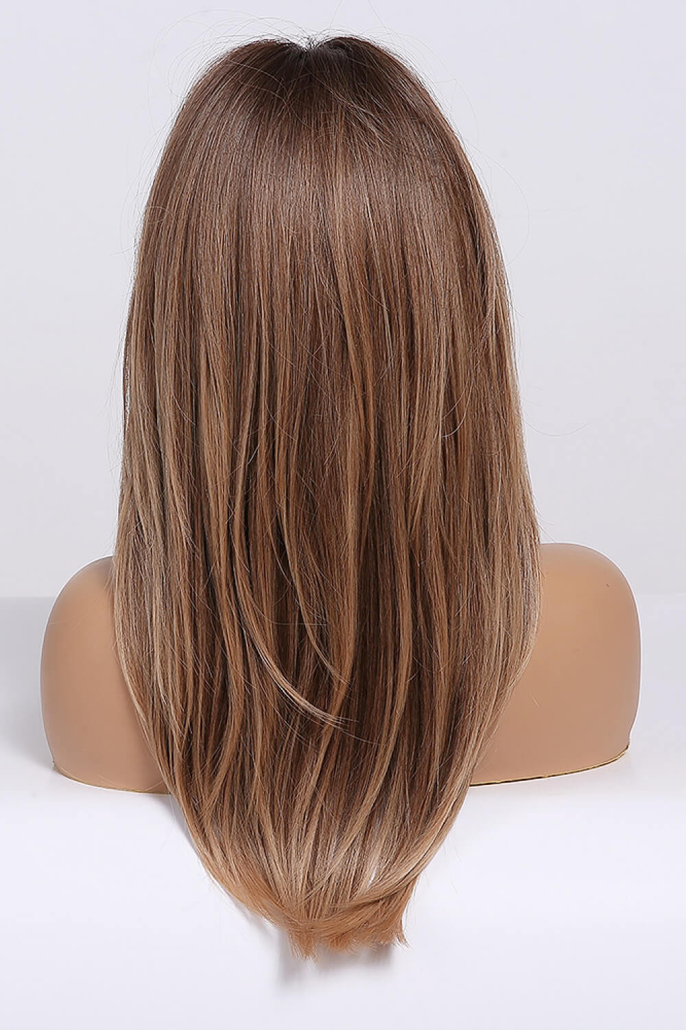 24" Brown/Blonde Bayalage Synthetic Wig With Bangs