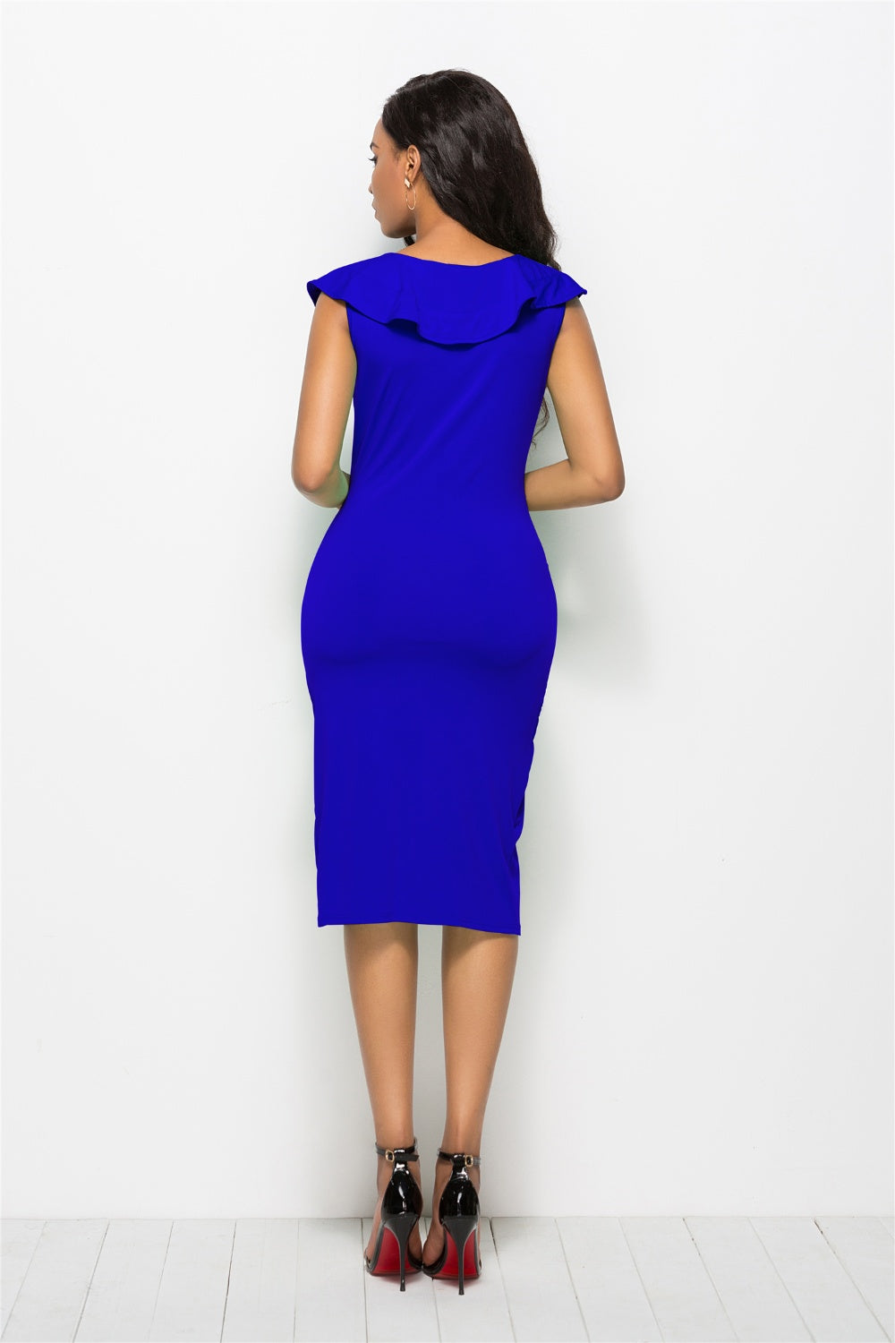 Ruched Ruffled Cap Sleeve Dress (7 Variants)