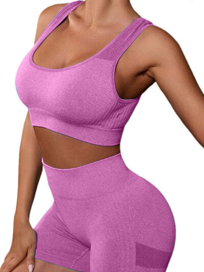 Lifted & Solid Cutout Sports Bra Tank & Shorts Set (7 Variants)