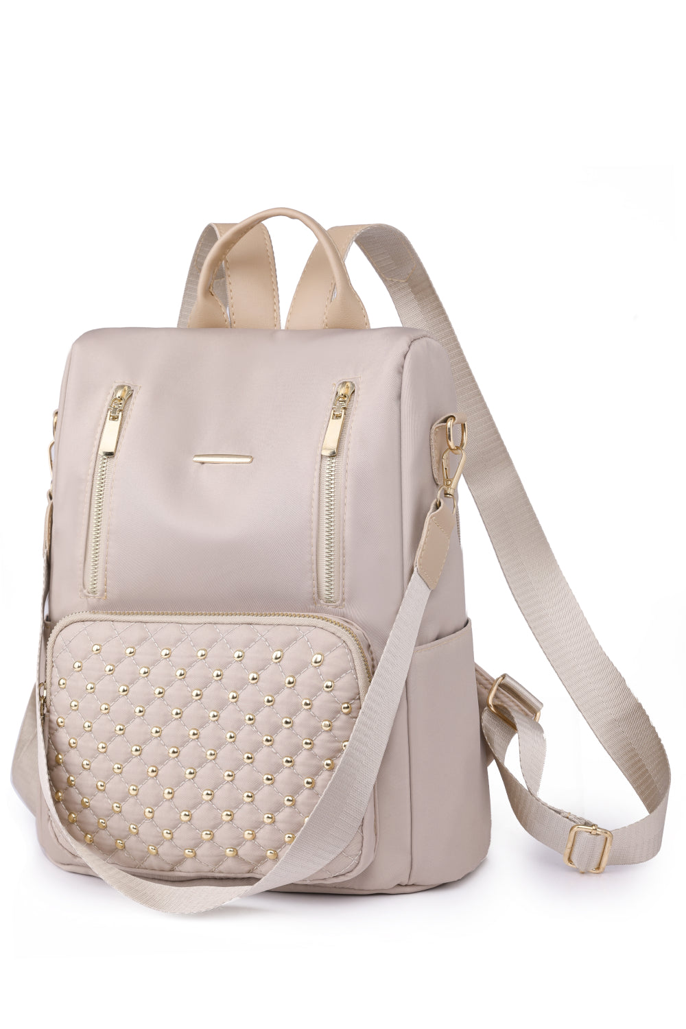 Zipper Pocket Gold Beaded Backpack (3 Variants)