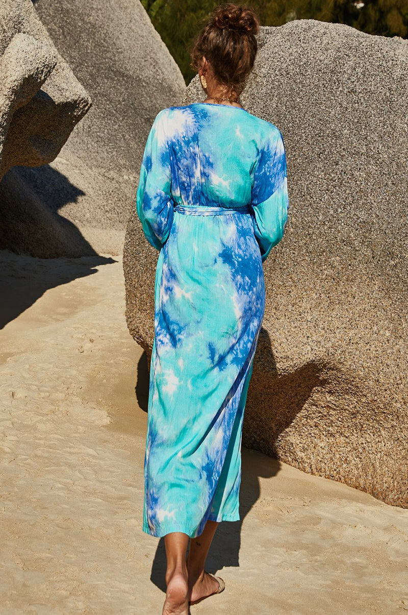 Tie Dye Wrap Maxi Dress (2 Variants)