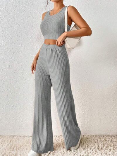 Ribbed Tank & Pants Lounge Set (4 Variants)