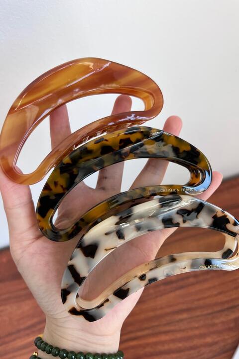 Open Sided Curved Acetate Hair Claw Clip