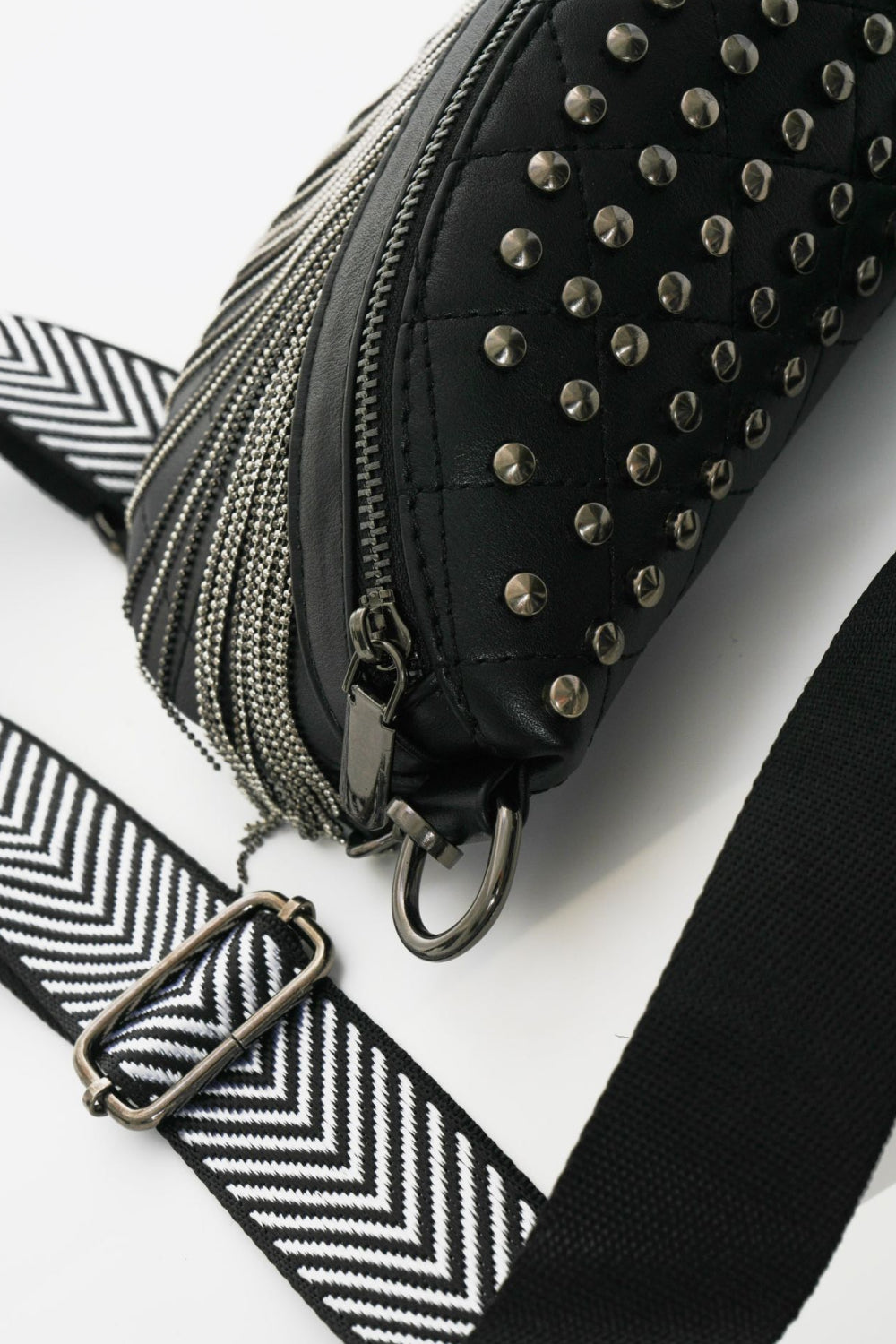 Studded Sling Bag with Fringes (3 Variants)