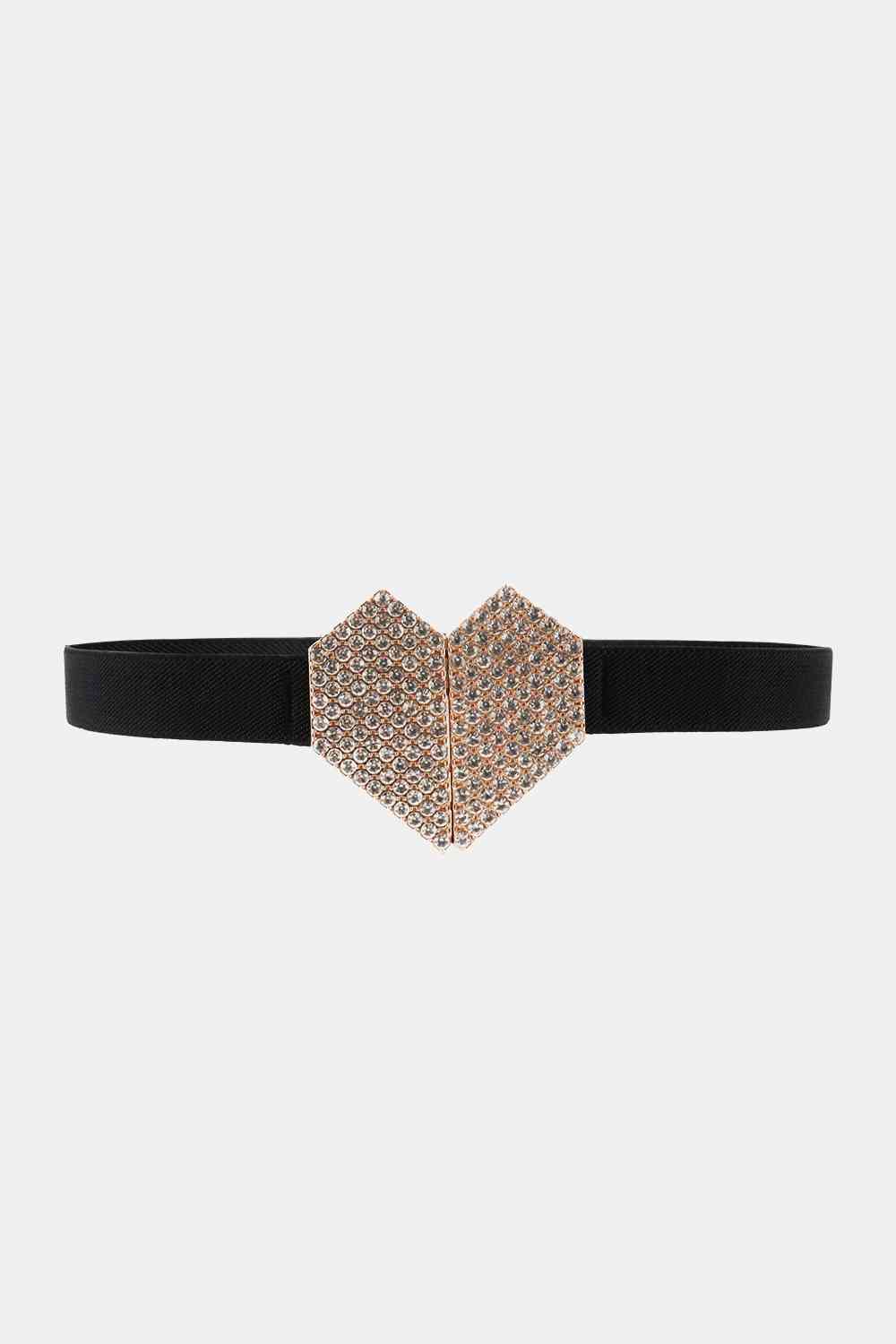 Diamond Heart Elastic Buckle Belt (2 Variants)