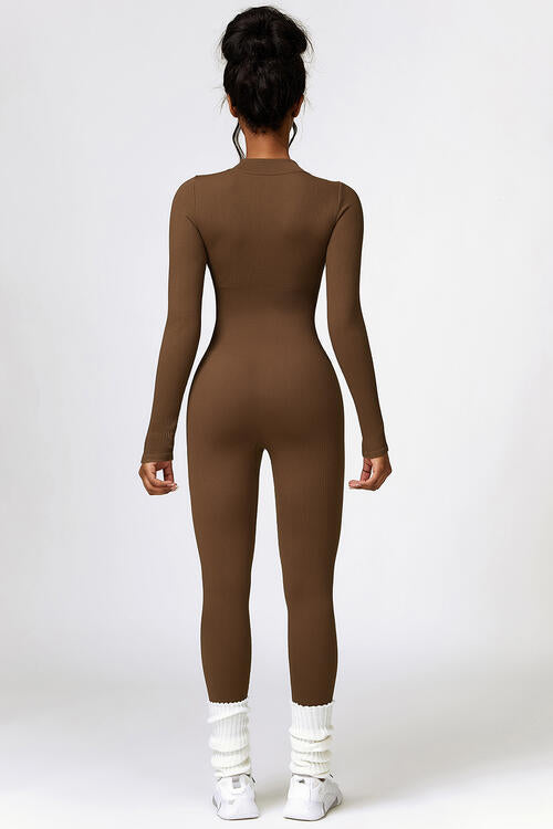 Half Zip Long Sleeve Active Jumpsuit