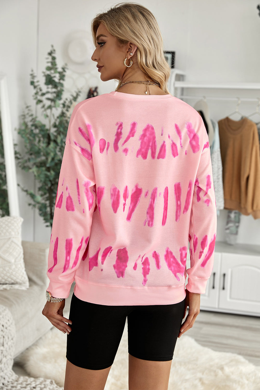 Printed Dropped Shoulder Round Neck Sweatshirt