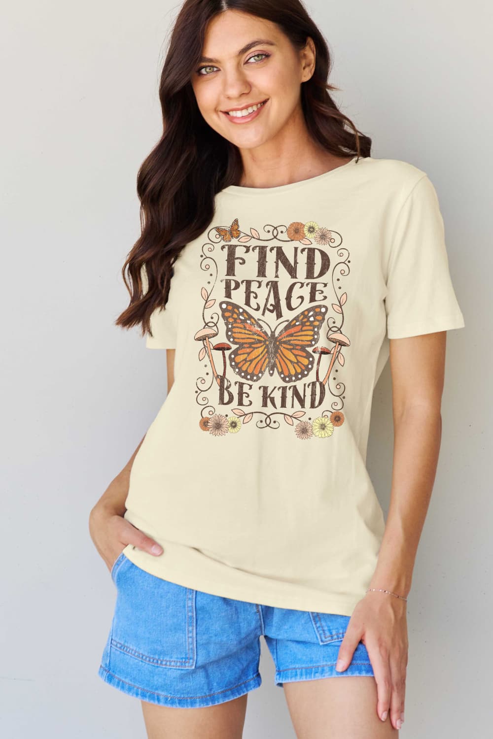 FIND PEACE BE KIND Graphic T-Shirt (Regular-Full Sizes)