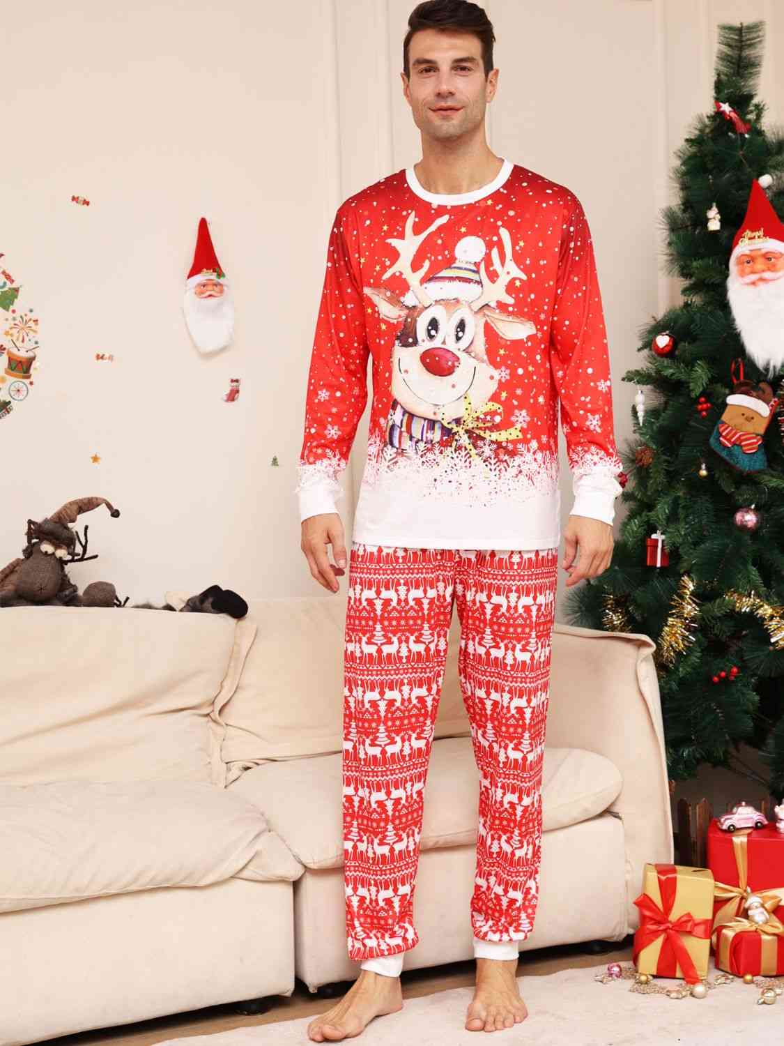 Matching Men's Rudolph/Bow Pajama Set